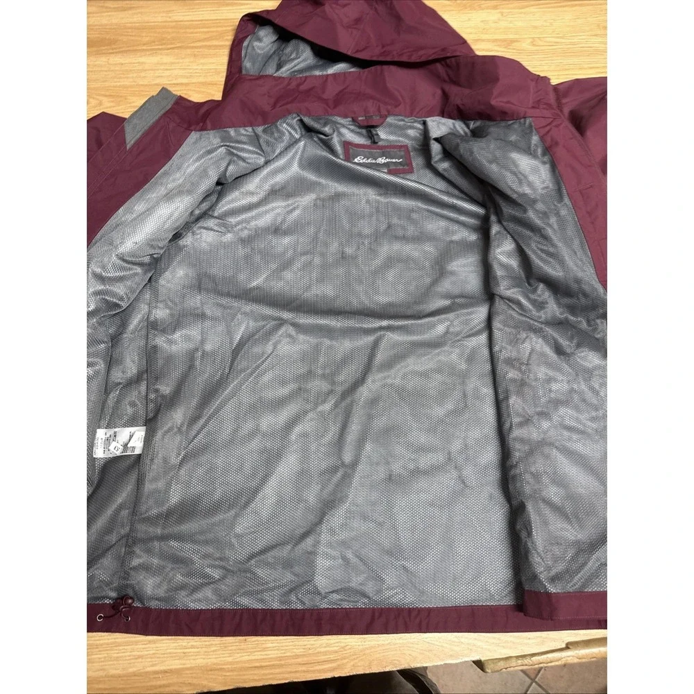 Eddie Bauer Weatheredge Packable Rainfoil Hooded Jacket - Mens Large - Maroon